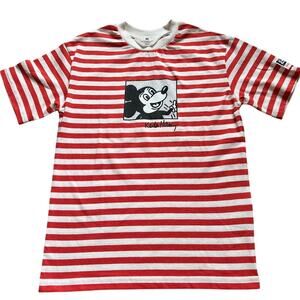 H&M Disney Keith Haring Loose Fit Boys Striped T-shirt Mickey Mouse